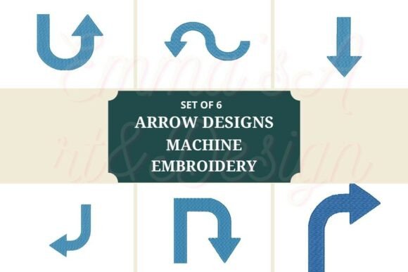 6 Machine Embroidery Arrows Design Set