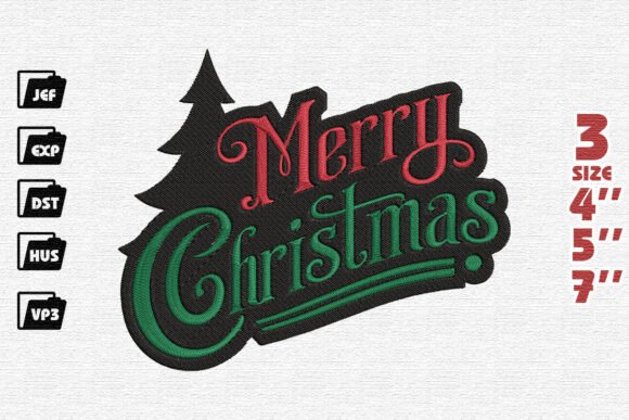 Bold Merry Christmas with Tree Silhouette