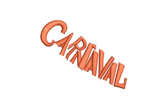 Carnaval Celebration Text Embroidery Design