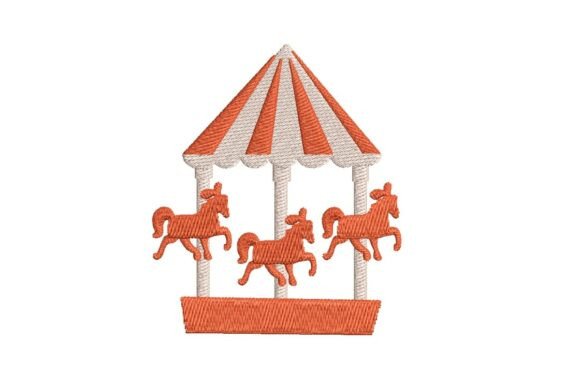 Classic Carnival Carousel Embroidery Design