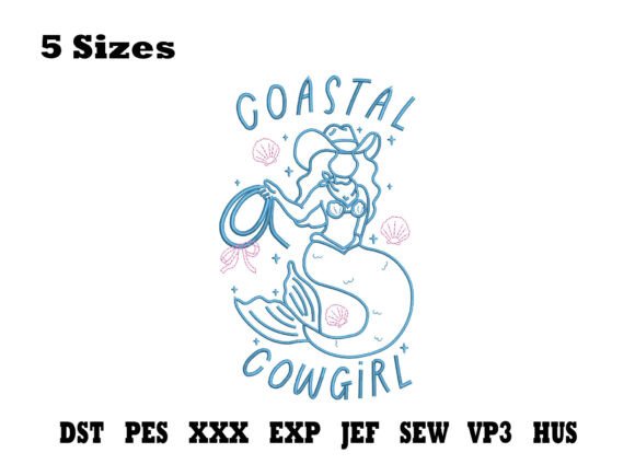 Coastal Cowgirl Mermaid Embroidery
