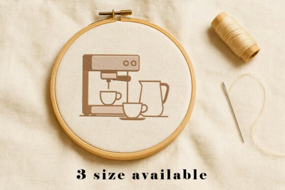 Coffee Machine Embroidery Design File