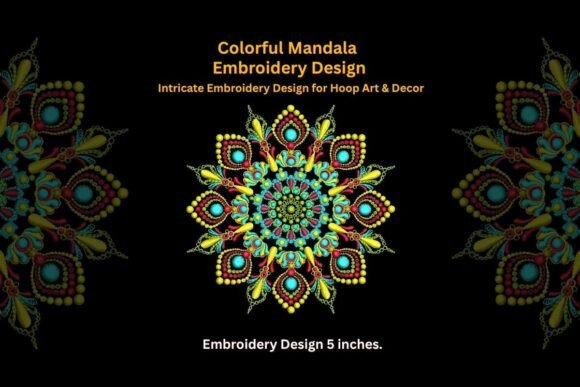 Colorful Mandala Embroidery Design
