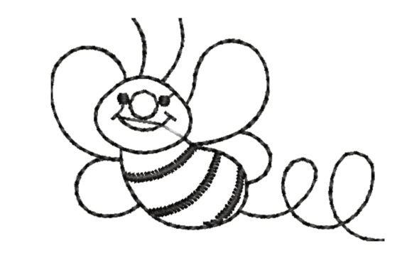 Cute Bee Embroidery Design