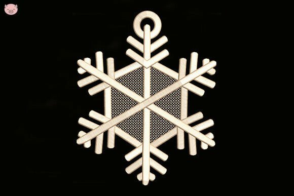 Earring Snowflake Embroidery