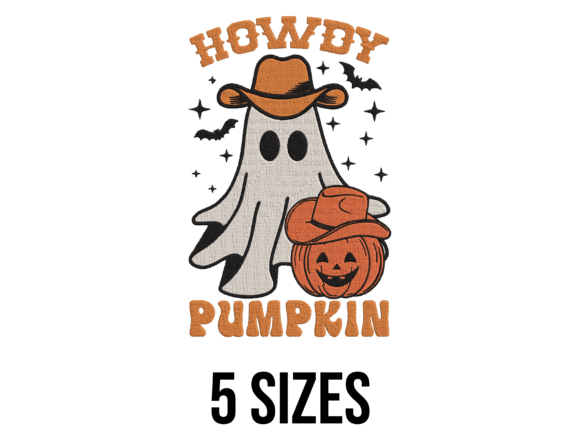 Howdy Pumpkin Embroidery Design