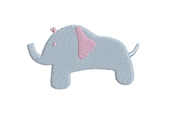 Minimalist Baby Elephant Embroidery Design