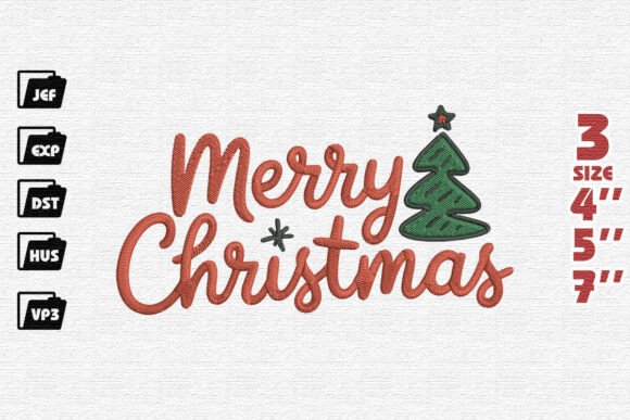 Modern Merry Christmas Script with Tree