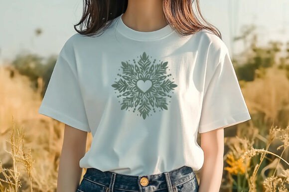 Ornate Heart Snowflake Mandala Embroidery Design