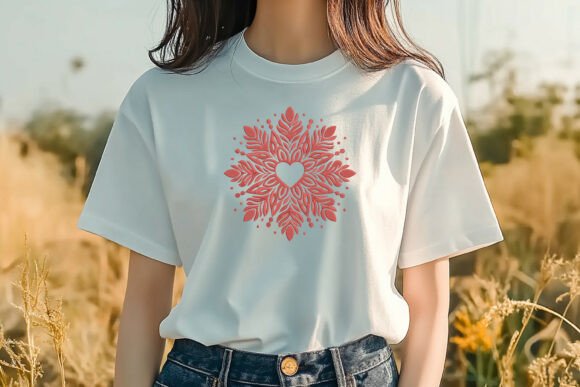 Ornate Heart Snowflake Mandala Embroidery Design