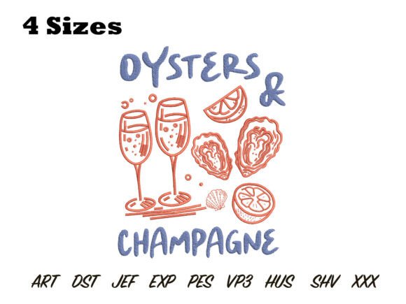 Oysters and Champagne Embroidery