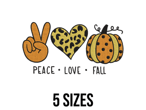 Peace Love Pumpkin Embroidery