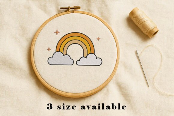 Rainbow Cloud Embroidery Design