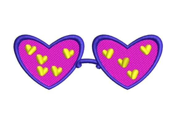 Retro 80s Heart-Shaped Sunglasses Embroidery
