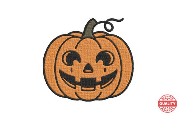 Smiling Pumpkin Halloween Embroidery