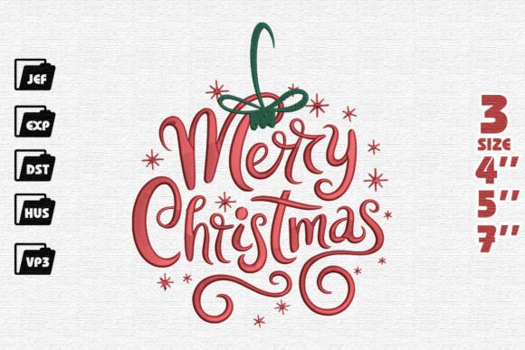 Whimsical Merry Christmas Ornament Design