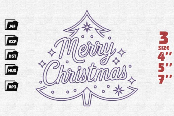 Whimsical Merry Christmas Tree Typography