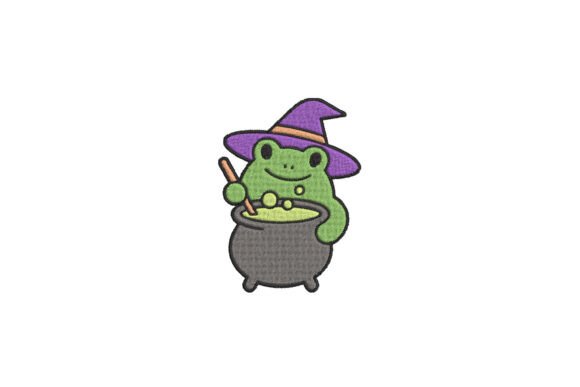 Witch Frog Cauldron Embroidery